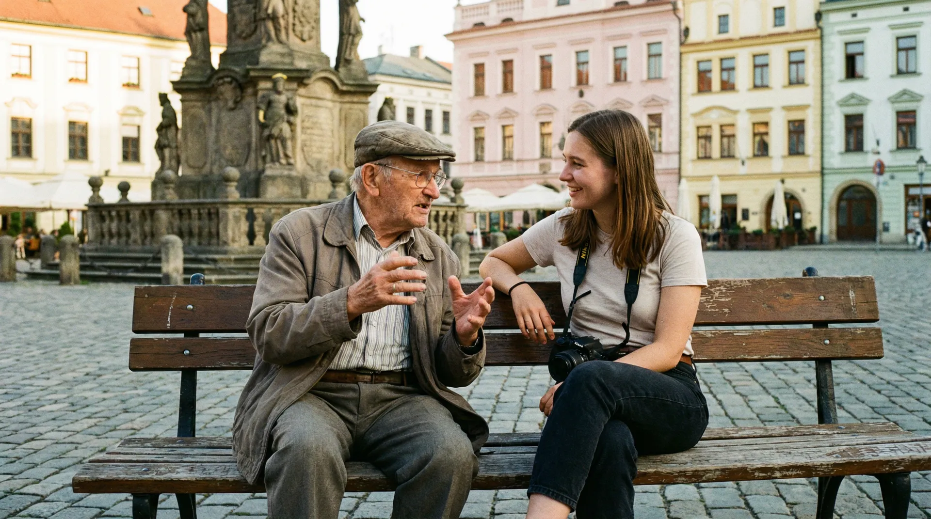 奥洛穆茨广场老人讲述故事 - 捷克搭讪 街头人物纪实